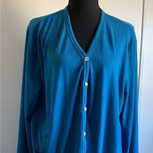 Naggoo size XL turquoise long sleeve long cardigan light weight
